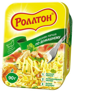 Лапша "Роллтон" т/ч.по-домаш.(Курица) 90 г.*24