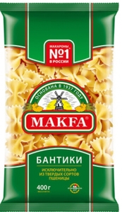 Макароны "МАКФА" Бантики 400 г.*20  ( 233-3 )