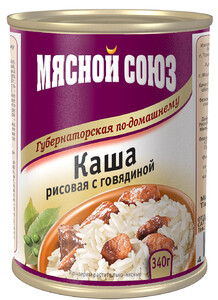 Каша рисовая с говядиной "Мясной союз" ТУ 340 г.*20