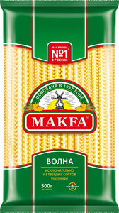 Макароны "МАКФА" Лапша Волна широкая длинная 500г. *12 ( 215-5 )