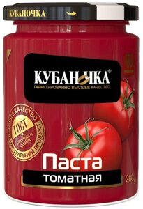 Томатная паста "Кубаночка" ГОСТ ст/б  280 г.*12