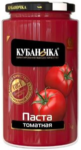 Томатная паста "КУБАНОЧКА" ГОСТ ст/б 1л.*12