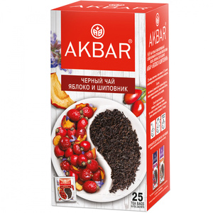 Чай "Акбар" Яблоко и шиповник 25 пак*1,5 г.*12