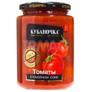 Томаты в собственном соку  "Кубаночка" ГОСТ ст/б 720г.*8