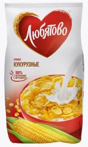 Хлопья кукурузные "ЛЮБЯТОВО"  М/У  300 г.*12