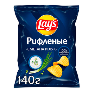 Чипсы "Лэйс"  Сметана Лук 140 г.*19