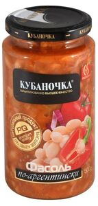 Фасоль по-аргентински "Кубаночка" ТУ ст/б 500г.*12